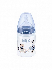 Бутылочка пластиковая First Choice Plus, 150 мл. с силиконовой соской, размер М, 1 (Nuk, 10743538)